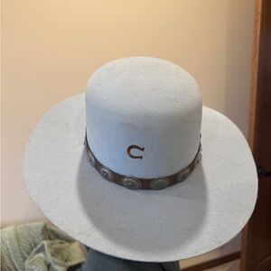 Light Gray Felt Western Hat with Concho Band